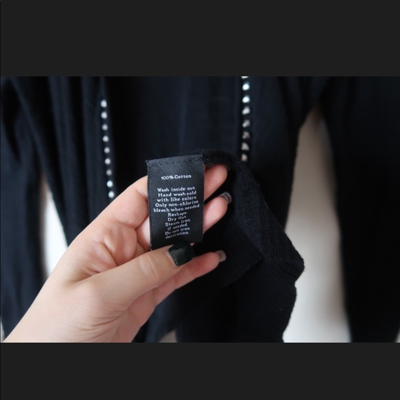 Studded waterfall cardigan black - Picture 7 of 8